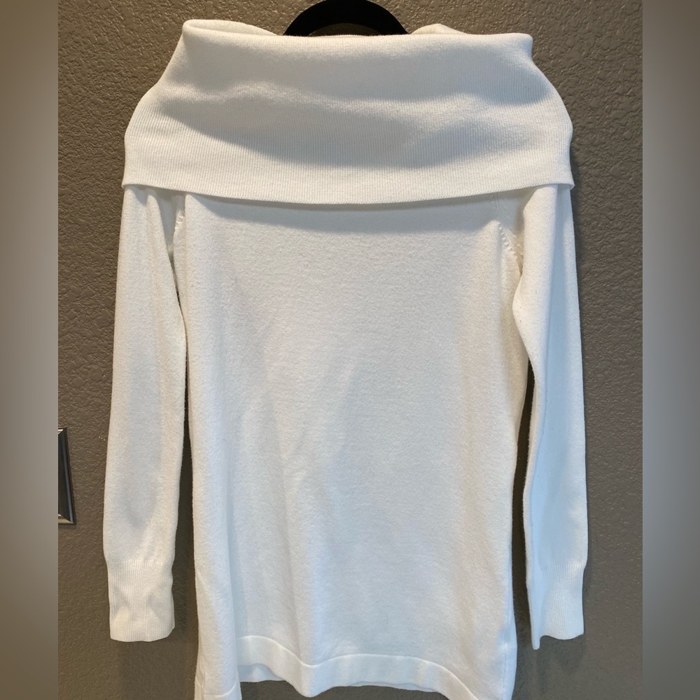French Connection, Elegant White Off-Shoulder Sweater